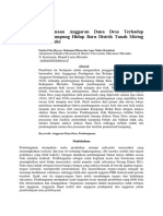 Analisis Penggunaan Anggaran Dana Desa Terhadap Pembangunan Kampung Hidup Baru Distrik Tanah Miring Kabupaten Merauke