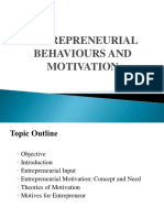  Entrepreneurial Behaviours and Motivation