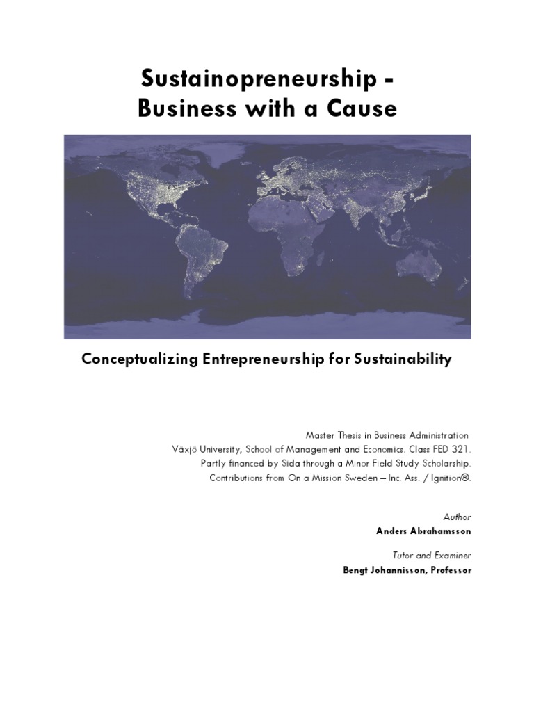 master thesis on sustainability