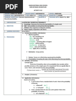 Teacher: Major Subject: School: Learning Area: Code: Grade Level: Learning Competency: Quarter: Teaching Dates