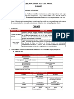 Características físico-químicas y microbiológicas de la carne y productos cárnicos