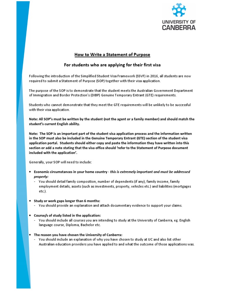 how to write a personal statement for visa application