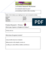 Kingdom of Valour Research Worksheet: What Does The Term Research Mean To You?