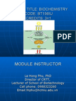 Course Title: Biochemistry Code: Bt156Iu CREDITS: 3+1