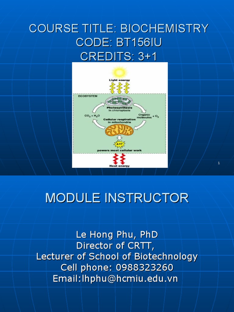 Biochemistry Course Overview and Syllabus | PDF | Metabolism | Biochemistry