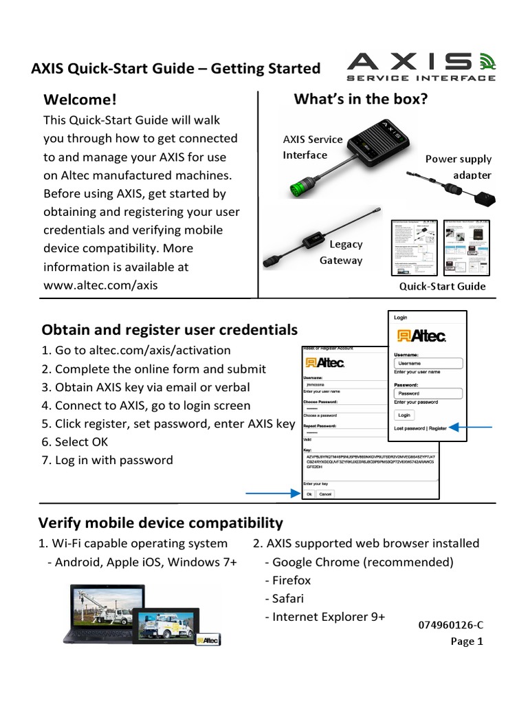 AXIS Quick-Start Guide for Altec Users | PDF | Computers