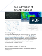Certification in Practice of Finite Element Principles: About This Program