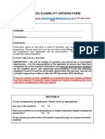 Bm6 (A102) Eligibility Criteria Form: All Orms Be Emailed To