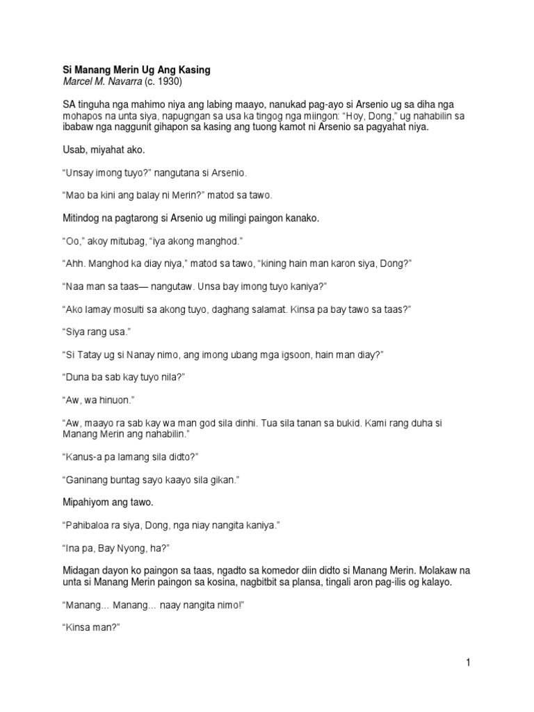 Si Manang Merin Ug Ang Kasing PDF