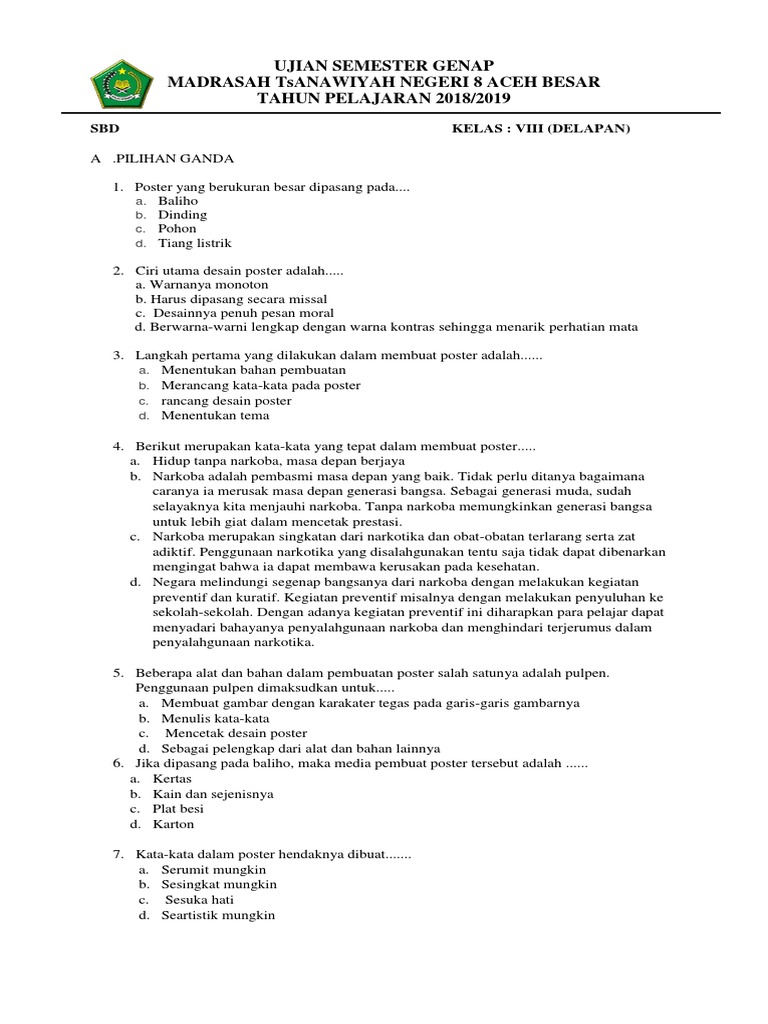 35 Galeri Soal Seni Budaya Gambar Poster Terlengkap Postercov