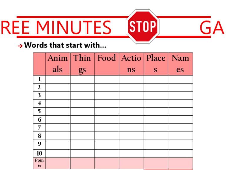 Three Minutes Stop Game | PDF