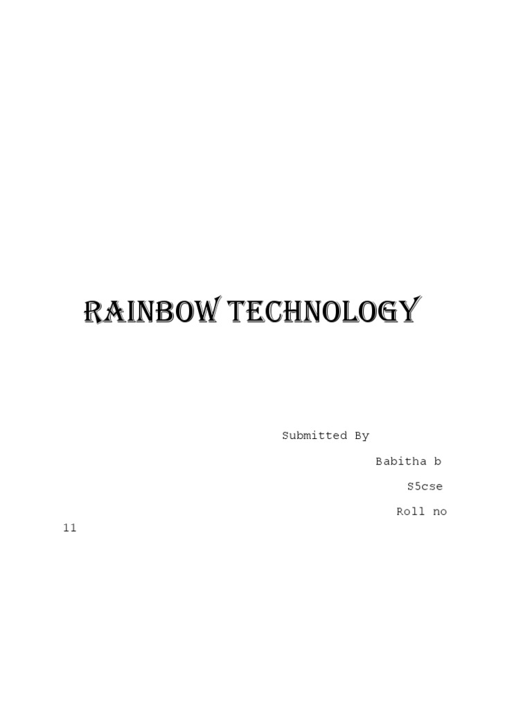 Rainbow Technology Submitted by Babitha B S5cse Roll No 11 PDF Dvd