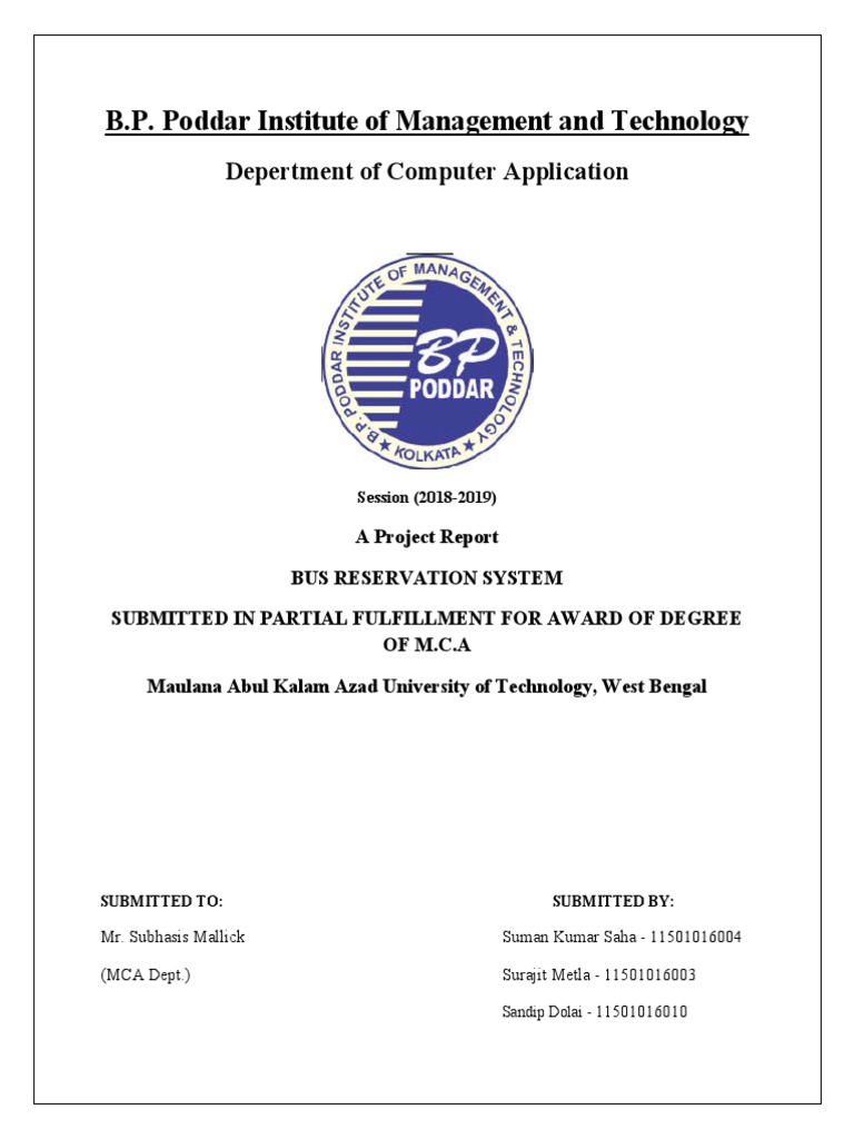 Bus Reservation System Project Report | PDF | Oracle Database | Java ...