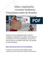 Aleteia - Xenofobia y Explotación Laboral Revierten Tendencia: Venezolanos Salen de Ecuador