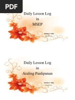 Daily Lesson Log in Msep: Class Adviser