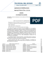 Edicto de citación por comparecencia para notificación de deudas en Zamora
