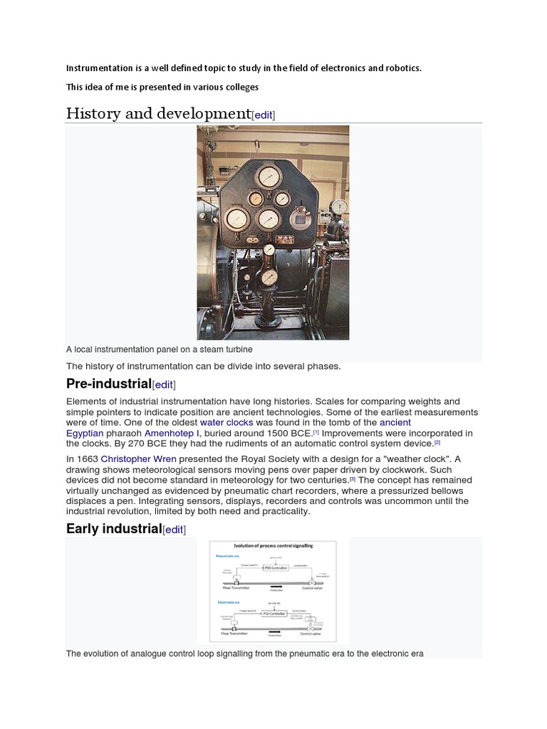 Evolution of Industrial Instrumentation | PDF | Instrumentation ...