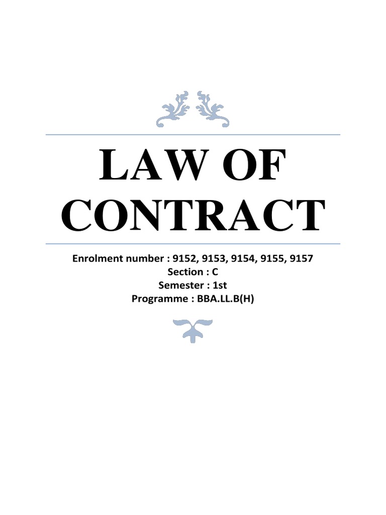 Law of Contract | PDF | Loans | Business Law