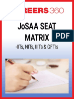 JOSAA Seat Matrix for IITs, NITs, IIITs & GFTIs