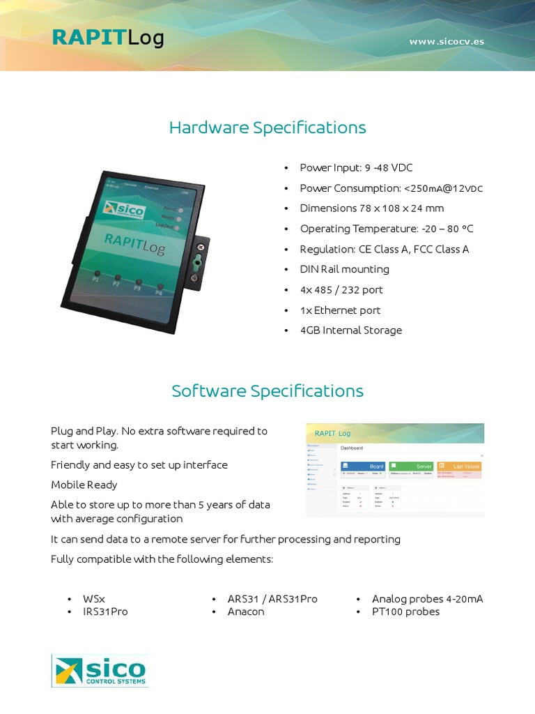 RAPITLog Hardware and Software Specs | PDF