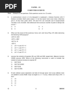 Paper - Iii Computer Science: Note: Attempt All The Questions. Each Question Carries Two (2) Marks. 1