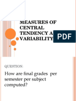 Measures of Central Tendency and Variability