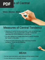 Tendency: Measures of Central