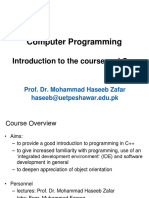 Computer Programming: Introduction To The Course and C++