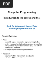 Computer Programming: Introduction To The Course and C++