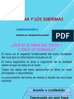 El tema y los subtemas