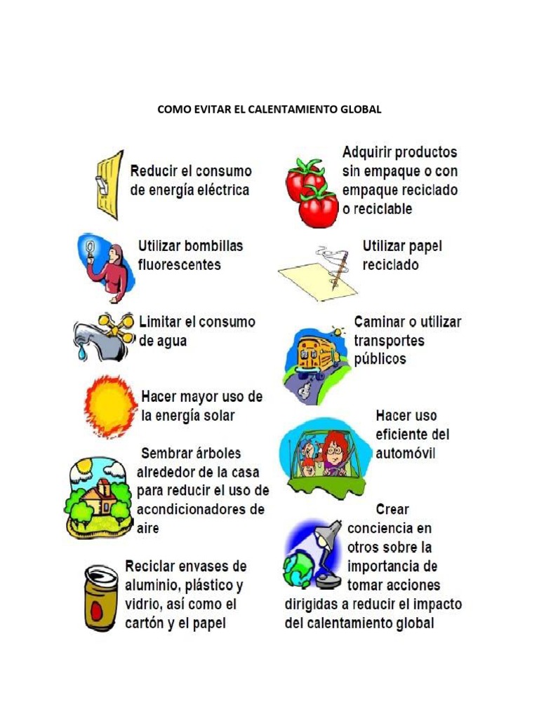 Acciones para evitar el calentamiento global | PDF