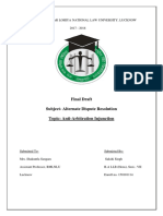 Final Draft Subject-Alternate Dispute Resolution Topic: Anti-Arbitration Injunction