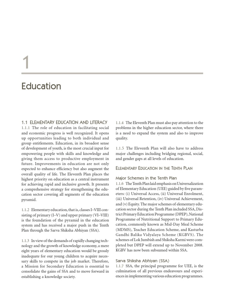 Education: 1.1 Elementary Education and Literacy | PDF | Literacy ...