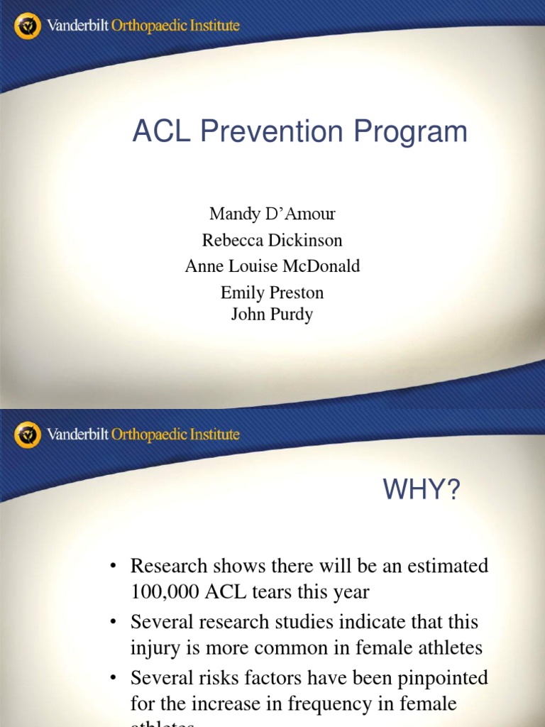 Acl Prevention Program: Mandy D'Amour Rebecca Dickinson Anne Louise ...