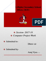Little Angels Higher Secondary School, Mhow, (M.P.) : Session-2017-18 Computer Project Work