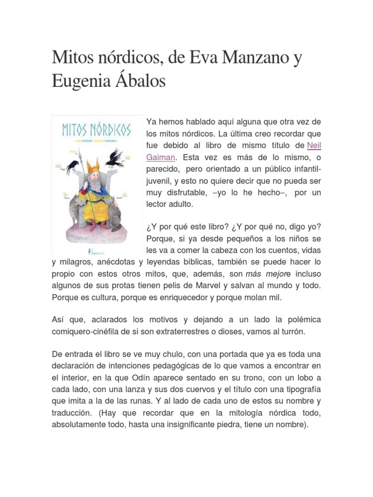 Mitos Nordicos Neil Gaiman Pdf Descargar Mitos Nórdicos | PDF