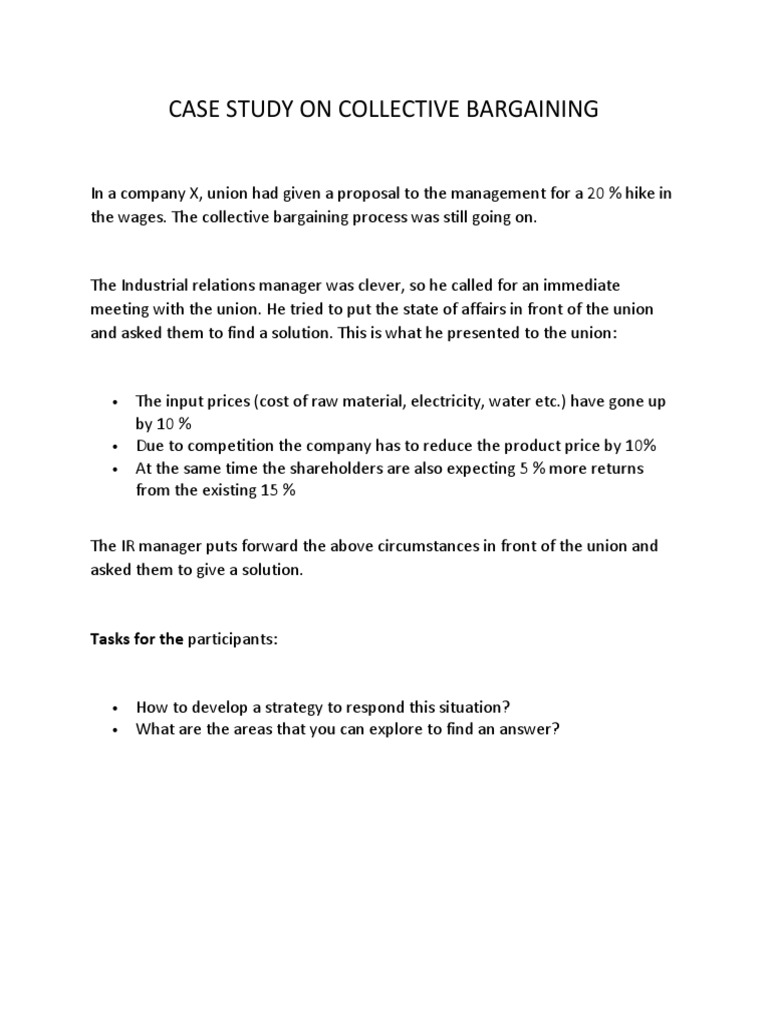 Collective Bargaining Case Study Analysis | PDF