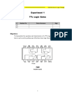 Experiment 1 TTL Logic Gates: Objectives