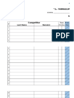 Spelling Score Sheet