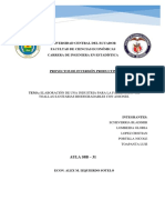 Elaboración de Una Industria para La Fabricación de Toallas Sanitarias Biodegradables Con Aniones.