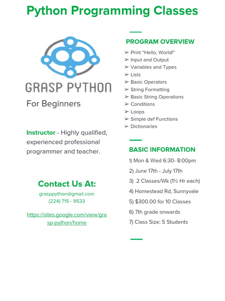 Python Summer Classes | PDF
