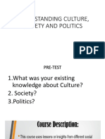 Culture, Society & Politics Pre-Test
