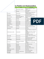 Calendario Festivo en Huancavelica