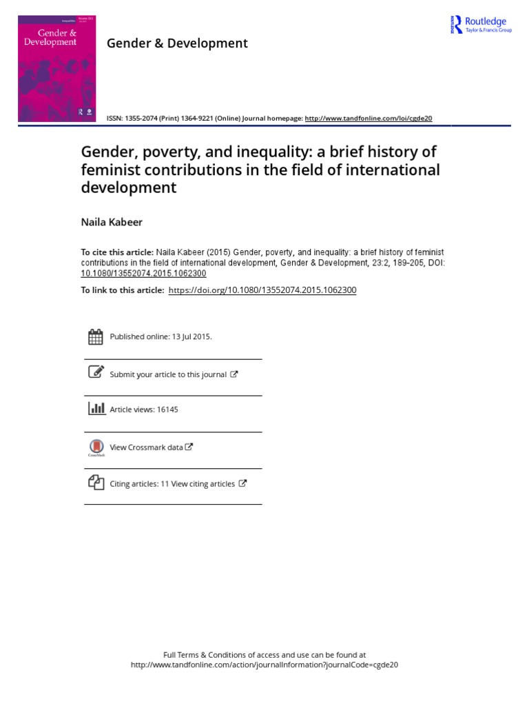 Feminist Insights on Gender and Poverty | PDF | Gender Inequality ...