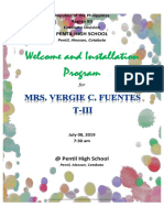 Welcome and Installation Program: Pentil High School