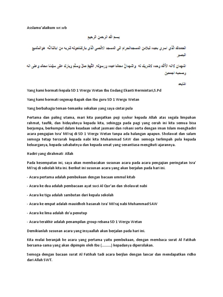 Contoh Pidato Isra' Mi'raj PDF