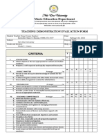 Teaching Demonstration Evaluation Form