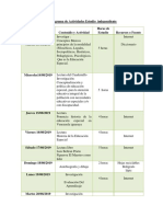 Cronograma de Actividades Estudio Independiente