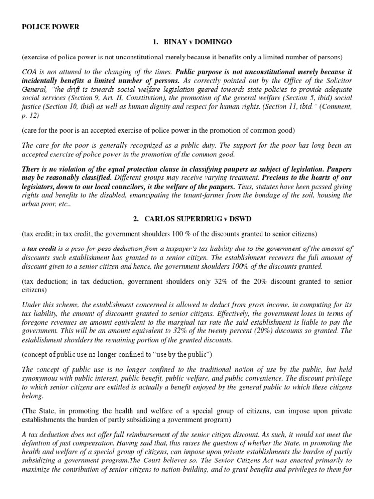 POLICE POWER Reviewer | PDF | Police Power (United States ...