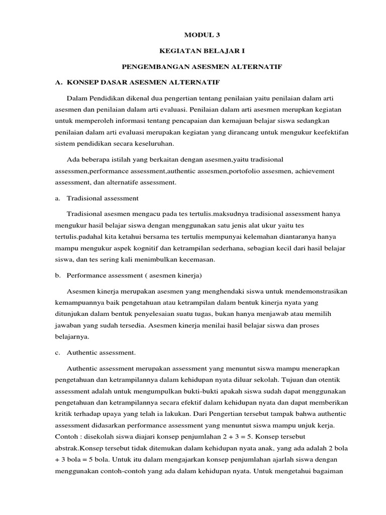 MODUL 3 Evaluasi pembelajaranAB | PDF | Karier & Perkembangan
